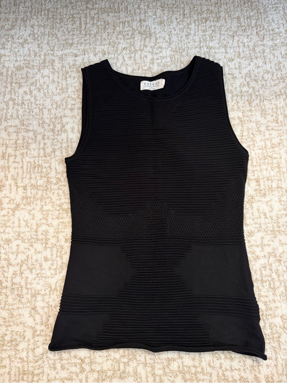 Velvet by Graham and Spencer Black Textured Tank Top - Size S